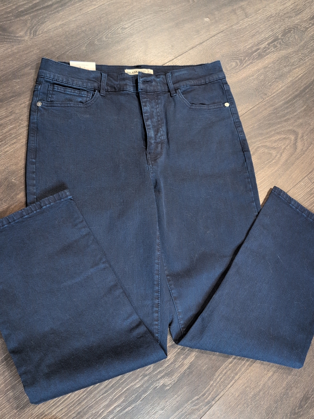 Blank NYC Navy Straight-Leg Jeans